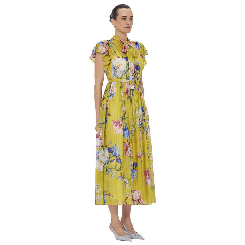 LEO LIN Grace Flutter Sleeve Midi Dress image number 3